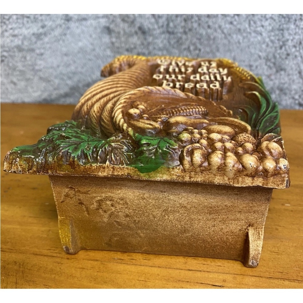 VTG 1950s Cornucopia Napkin Holder Give Us This Day Our Daily Bread, Cottagecore - Picture 8 of 8